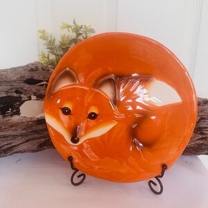 HOME DECOR ~ Orange Fox 8” Decorative Plate Dishwasher Safe